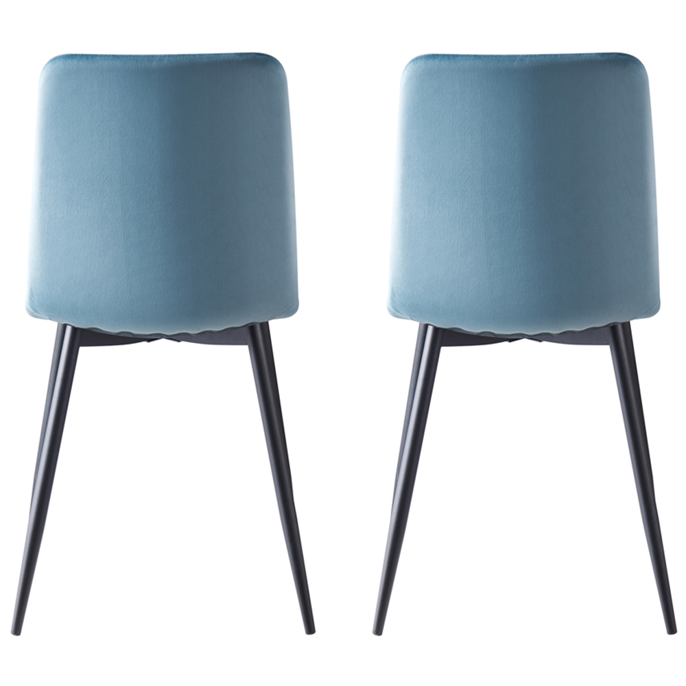 Lexi Set of 2 Light Blue Velvet Fabric Dining Chairs Image 5