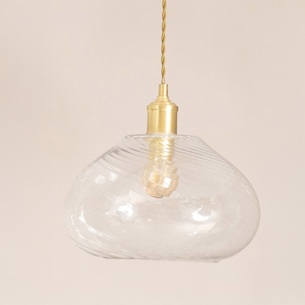 ValueLights Corinne Twill Glass 3 Drop Brushed Gold Diner LED Ceiling Pendant Light Image 3