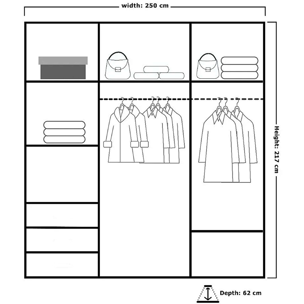Sliding Wardrobes 4U Pesto 3 Door Green Sliding Wardrobe 250cm Image 5
