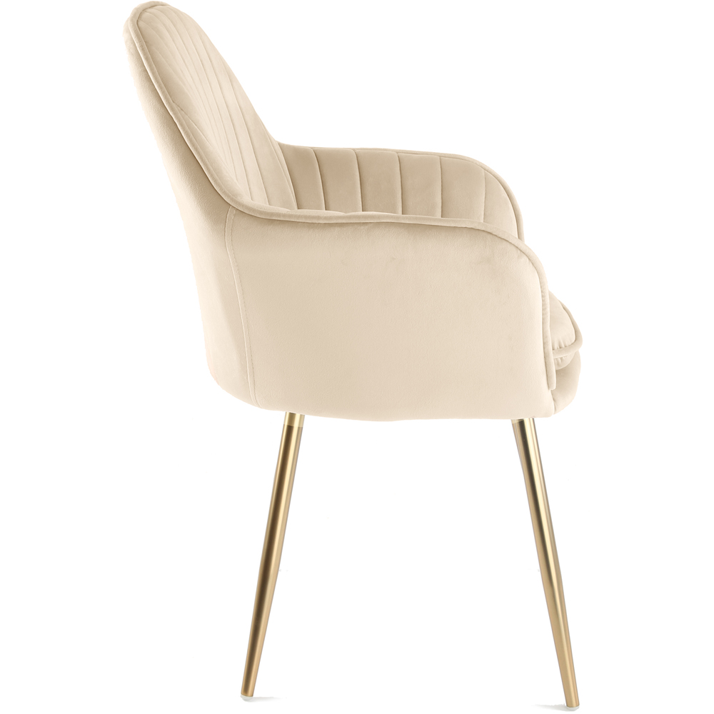 Pair of Muse Accent Chairs in Velvet Upholstery - Champagne Image 4