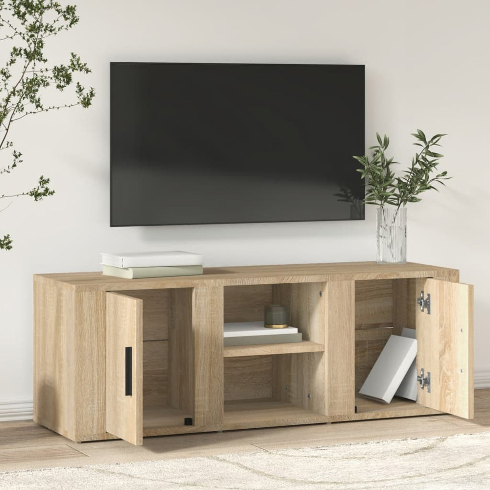vidaXL 2 Door 2 Shelf Sonoma Oak TV Cabinet Image 7