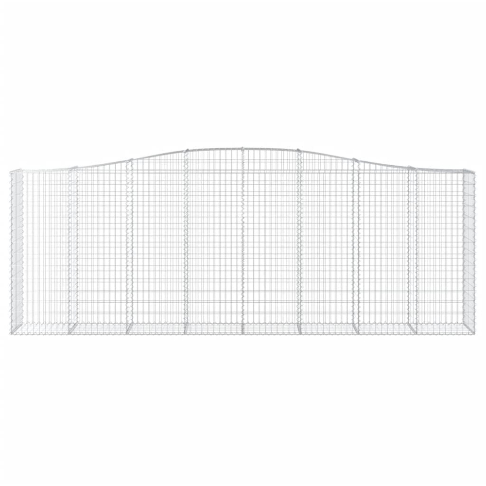 vidaXL Silver Galvanised Iron Gabion Basket 400 x 50 x 140/160cm 9 Pack Image 2