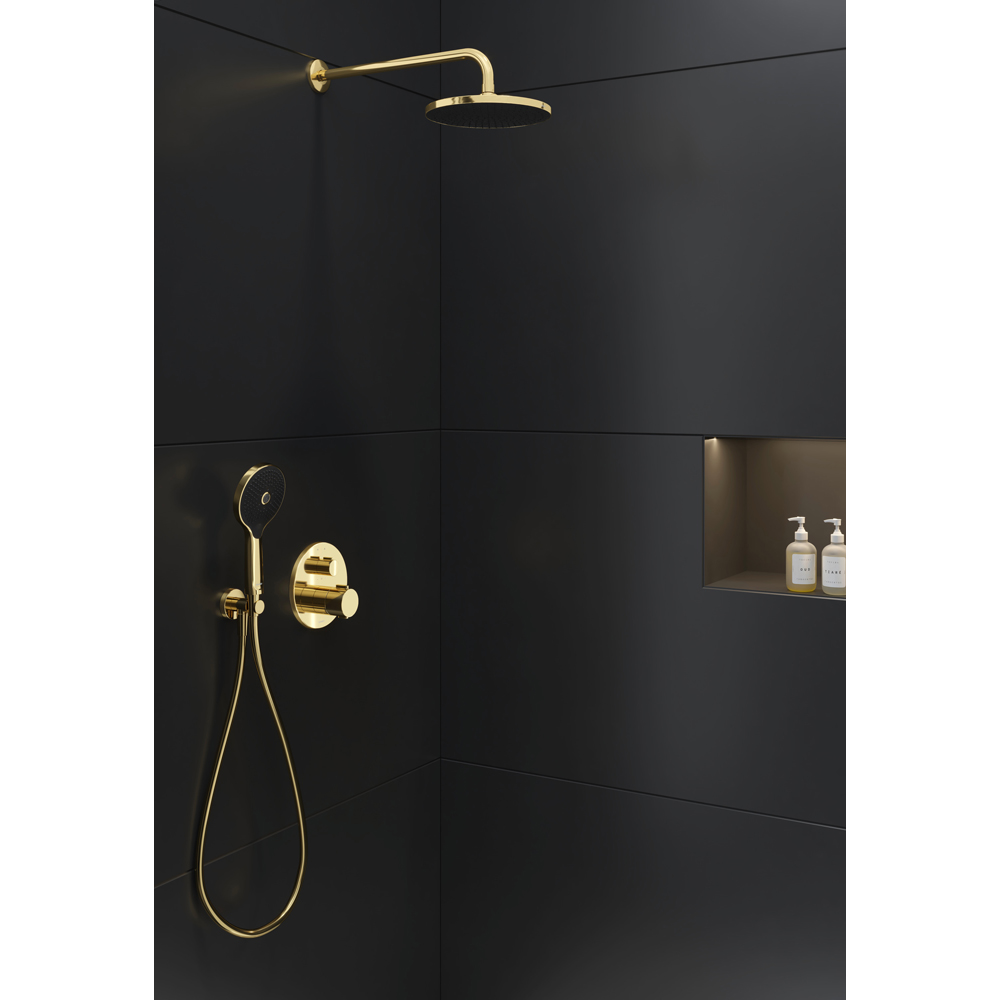 Duravit Minusflow Polished Gold Head Shower 230mm Image 3