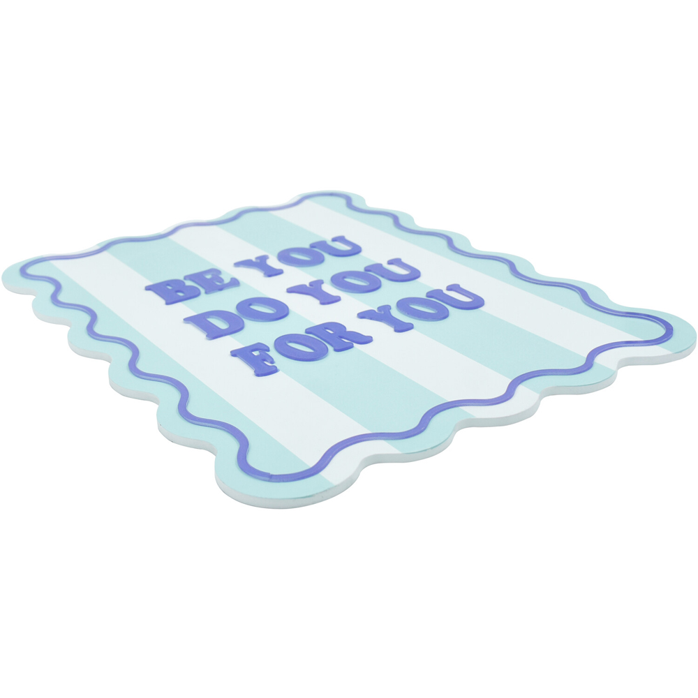 Inspirational Wavy Wooden Plaque Blue Image 3
