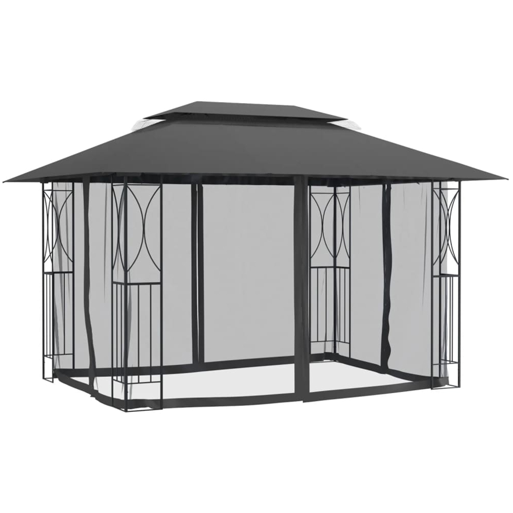 vidaXL 4 x 3m Anthracite Gazebo with Sidewalls Image 3