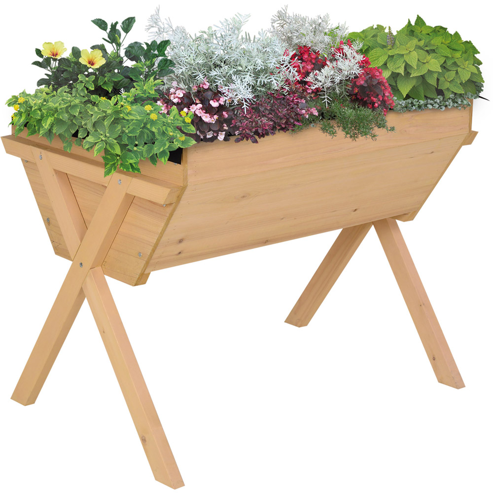 Outsunny Wooden Raised Planter Bed Stand Image 1
