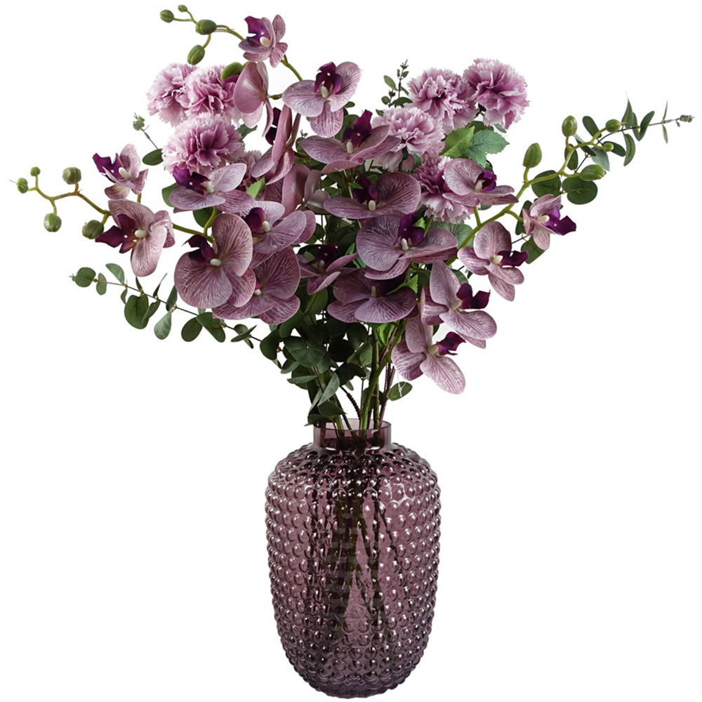 Botanik Mulberry Purple Bubble Glass Vase 30cm Image 4