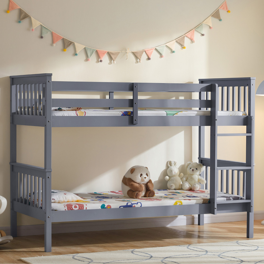 Vida Designs Milan Grey Bunk Bed Image 1
