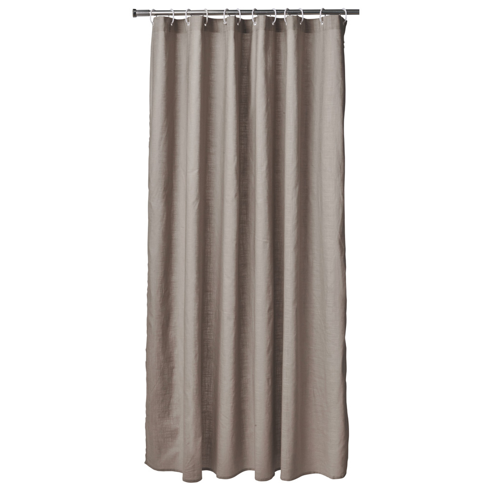 Wilko Grey Cotton Shower Curtain 180 x 180cm Image 1