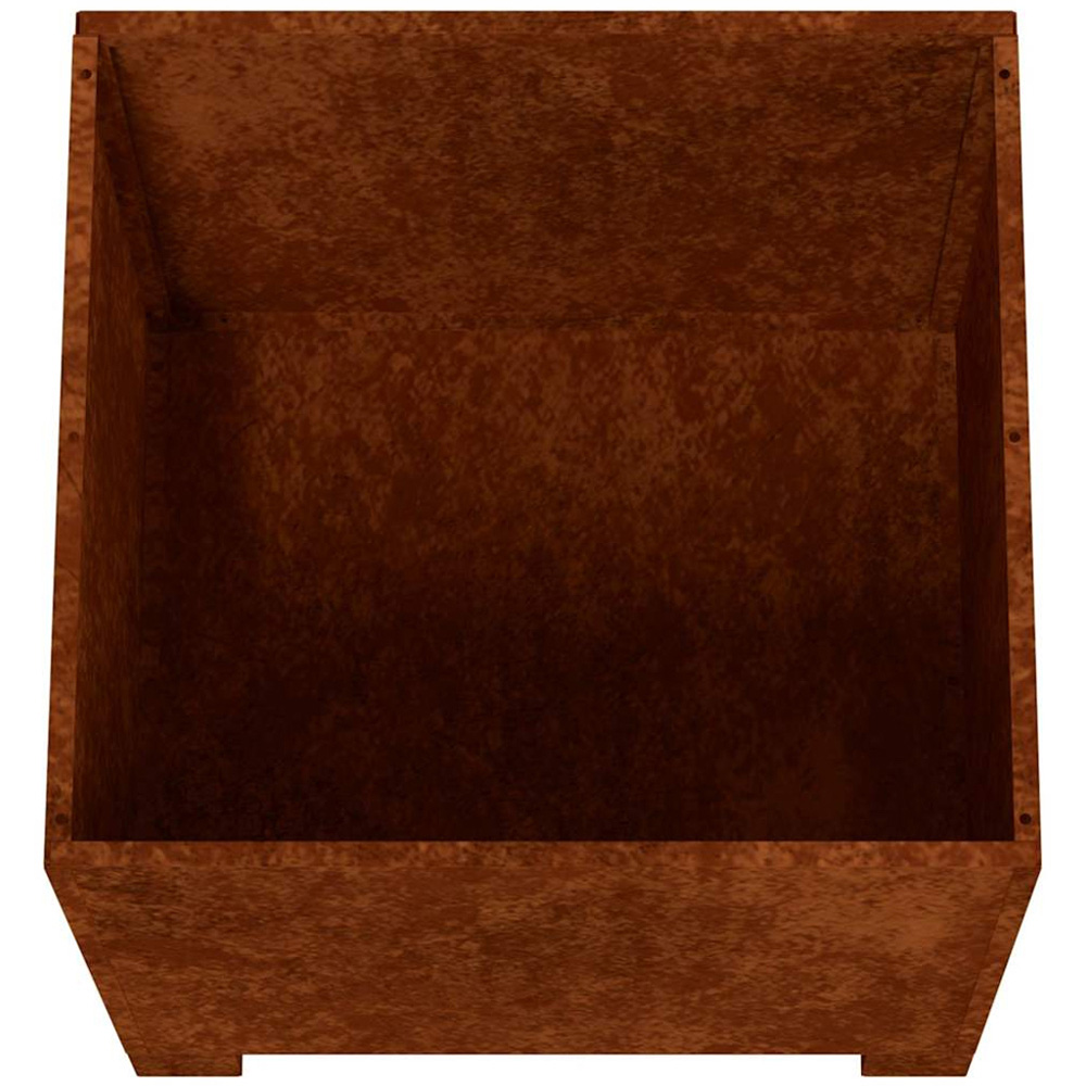 vidaXL Brown Corten Steel Garden Planter with Legs 40 x 40 x 40cm Image 7
