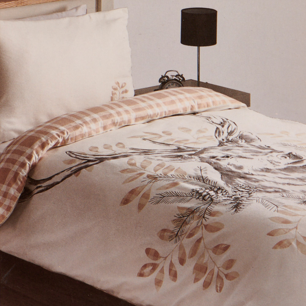 Wilko Single Brushed Stag Reversible Duvet Set Wilko