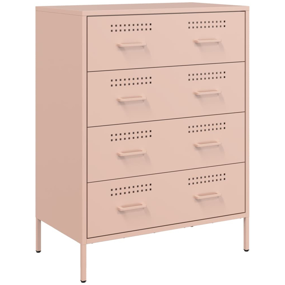 vidaXL 4 Drawer Pink Steel Industrial Style Sideboard Image 2
