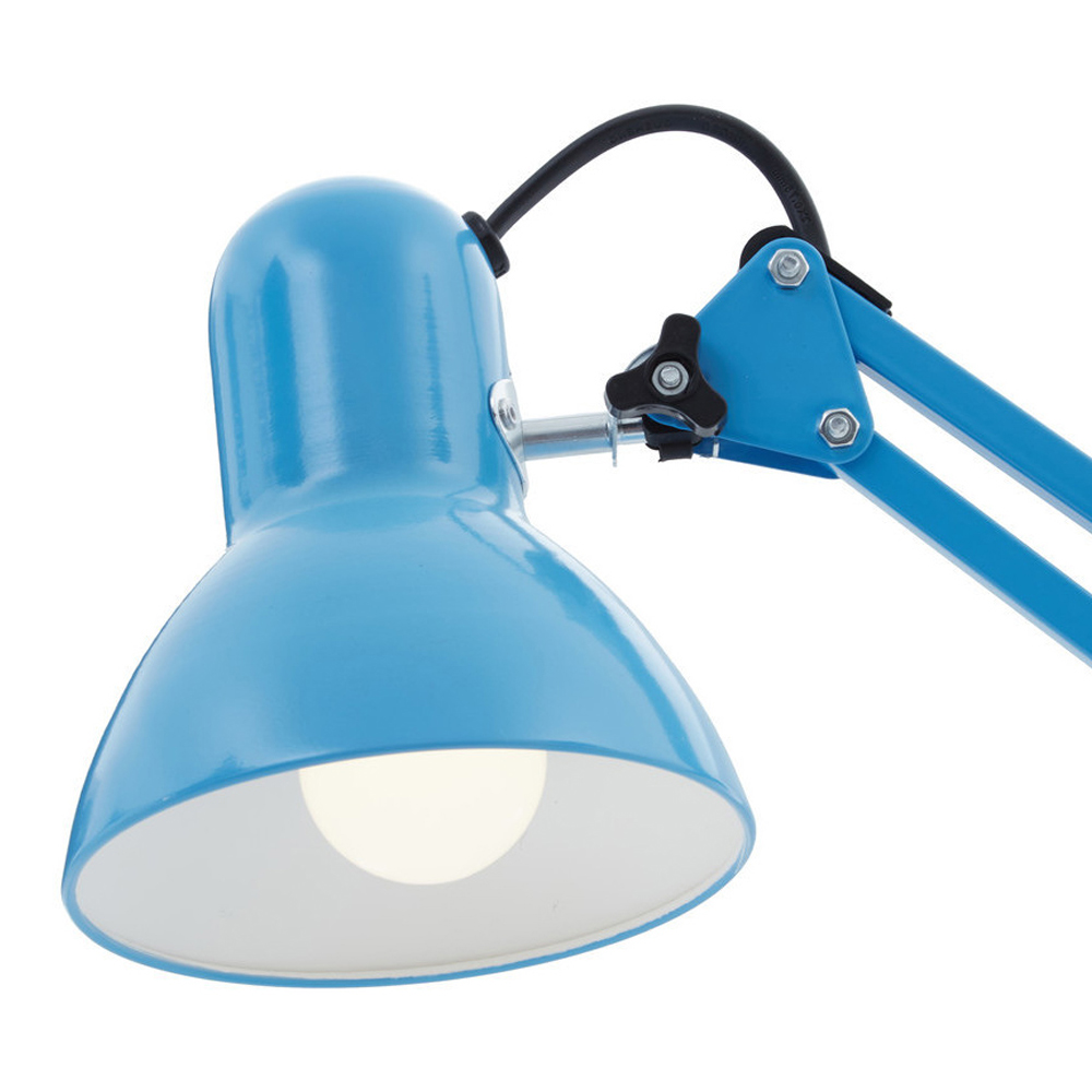 Premier Housewares Blue Metal Desk Lamp Image 2