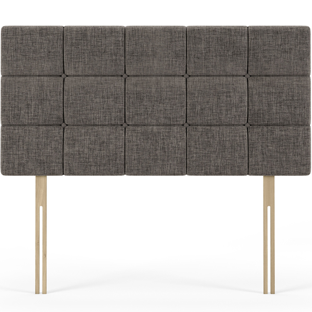 Bedmaster Super King Slate Linen Pearl Squared Headboard Image 2