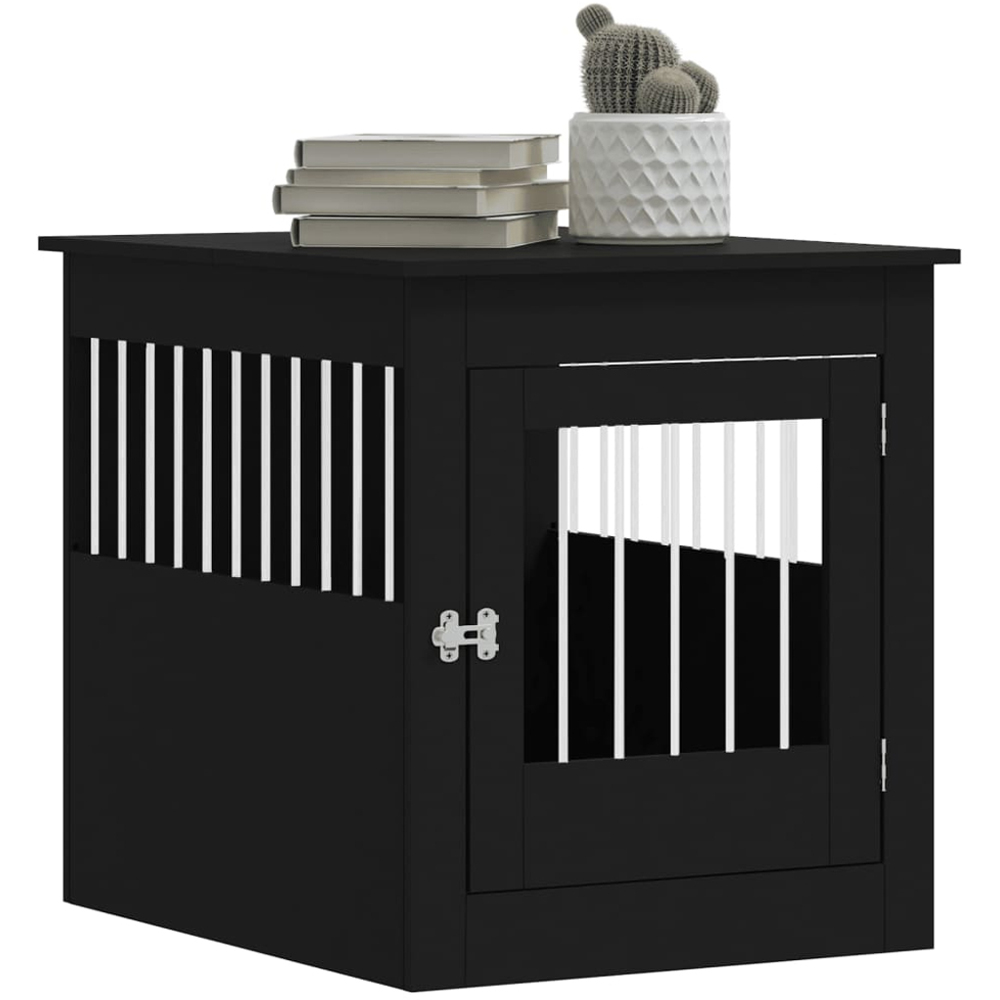 vidaXL Black Processed Wood Dog Crate Furniture 64.5 x 80 x 71cm Image 3