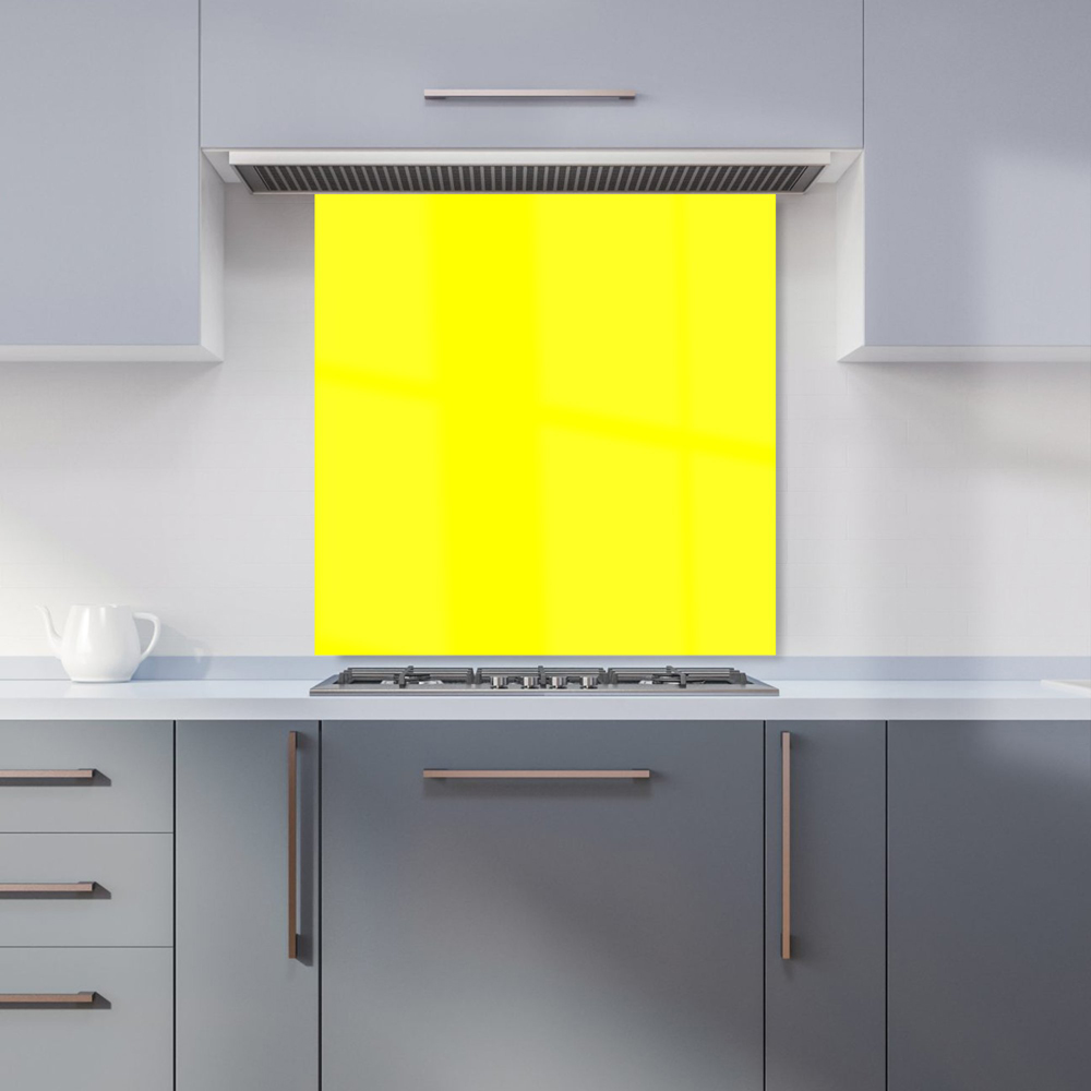 Warren Reed Designer Sunshine Yellow Glass Kitchen Splashback 60 x 60cm Image 1