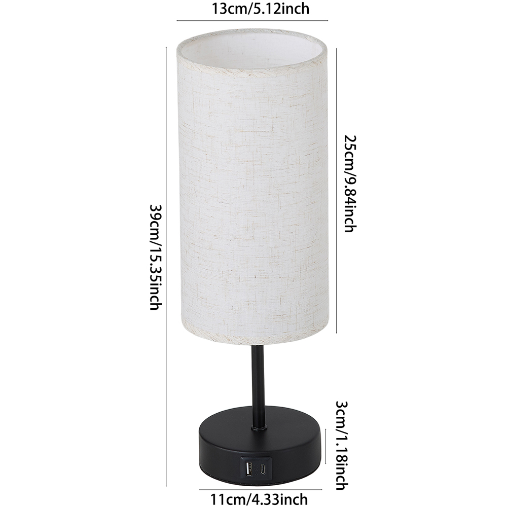 Living and Home RGB Black Cylindrical E27 Table Lamp with Remote Image 8