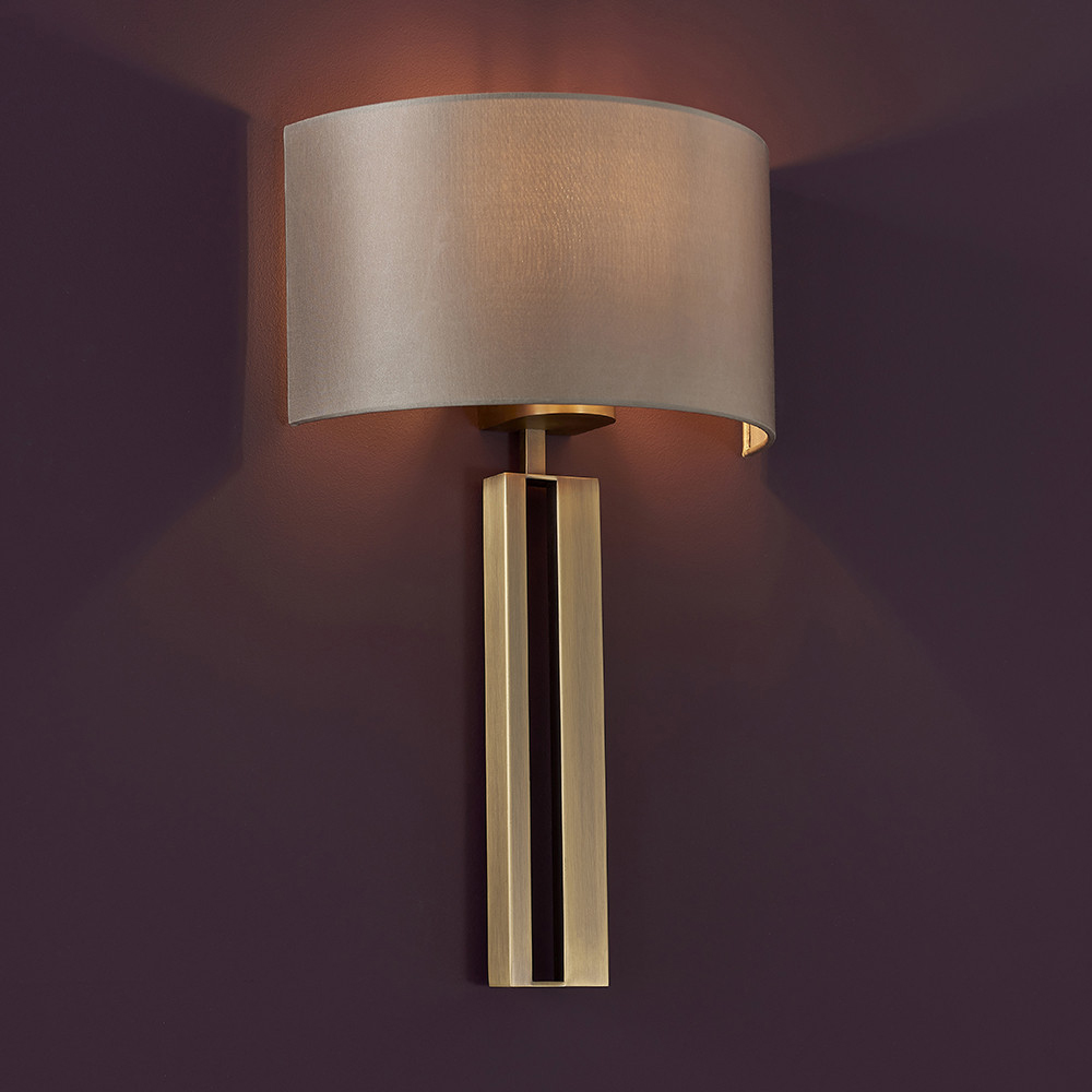 Merano Macerata Antique Brass and Mink Wall Lamp Image 2