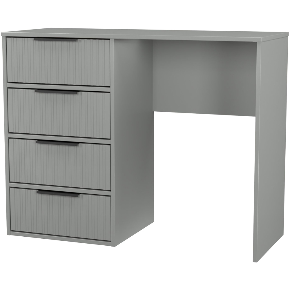 Crowndale Fluted 4 Drawer Dusk Grey Vanity Dressing Table Ready Assembled Image 4