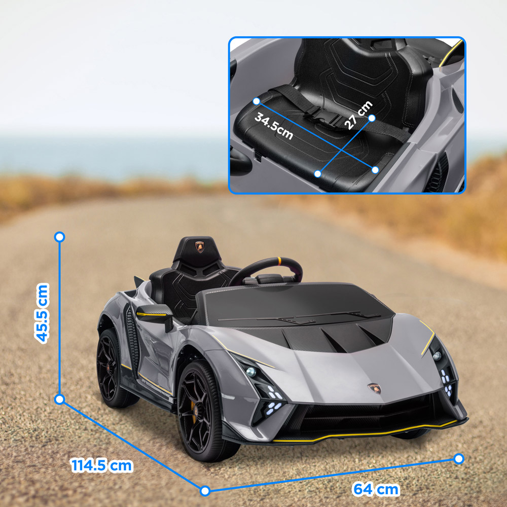Tommy Toys Grey Lamborghini Autentica Licensed Ride on Car 12V Image 9