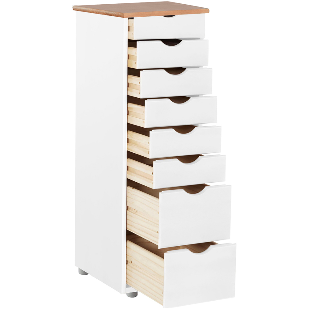 Loft24 Gava 8 Drawer White Solid Pine Chest of Drawers Image 4