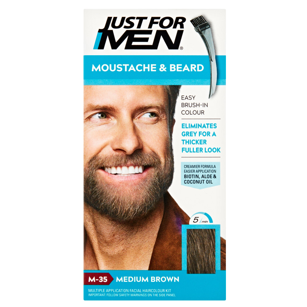 Just For Men Medium Brown Moustache and Beard Brush-In Colour Gel Image 1