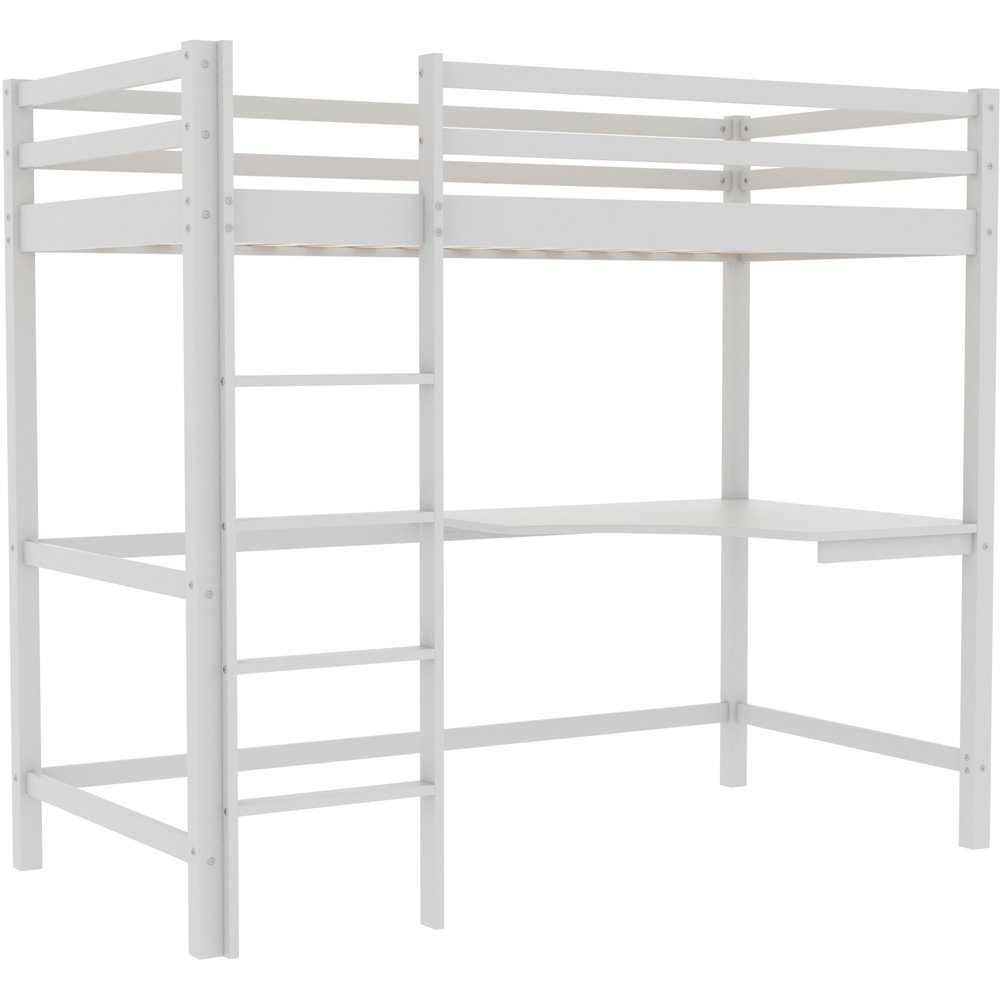 VIDA DESIGNS Sydney Single White Bunk Bed with Desk and Foam Mattress Image 2