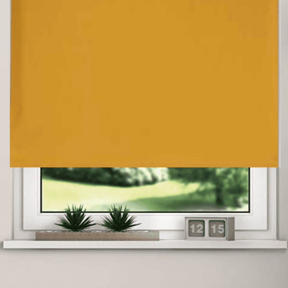 New EdgeBlinds Thermal Blackout Roller Blinds Ochre 160cm Image 3