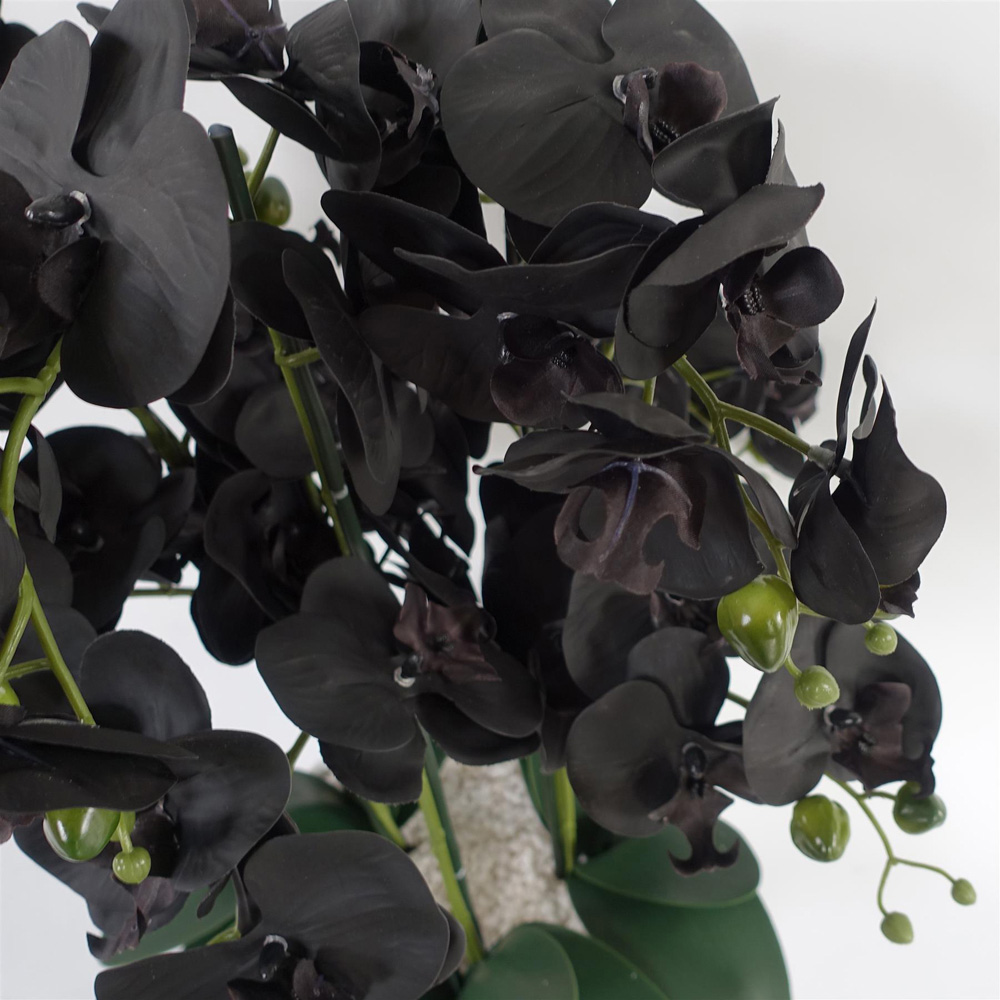 Leaf Black Orchid Artificial Plant with White Ceramic Planter 1.9ft Image 4