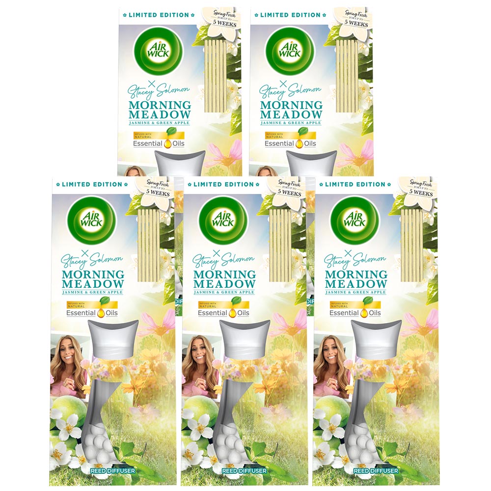 Air Wick X Stacey Solomon Morning Meadow Reeds Diffuser Case of 5 Wilko