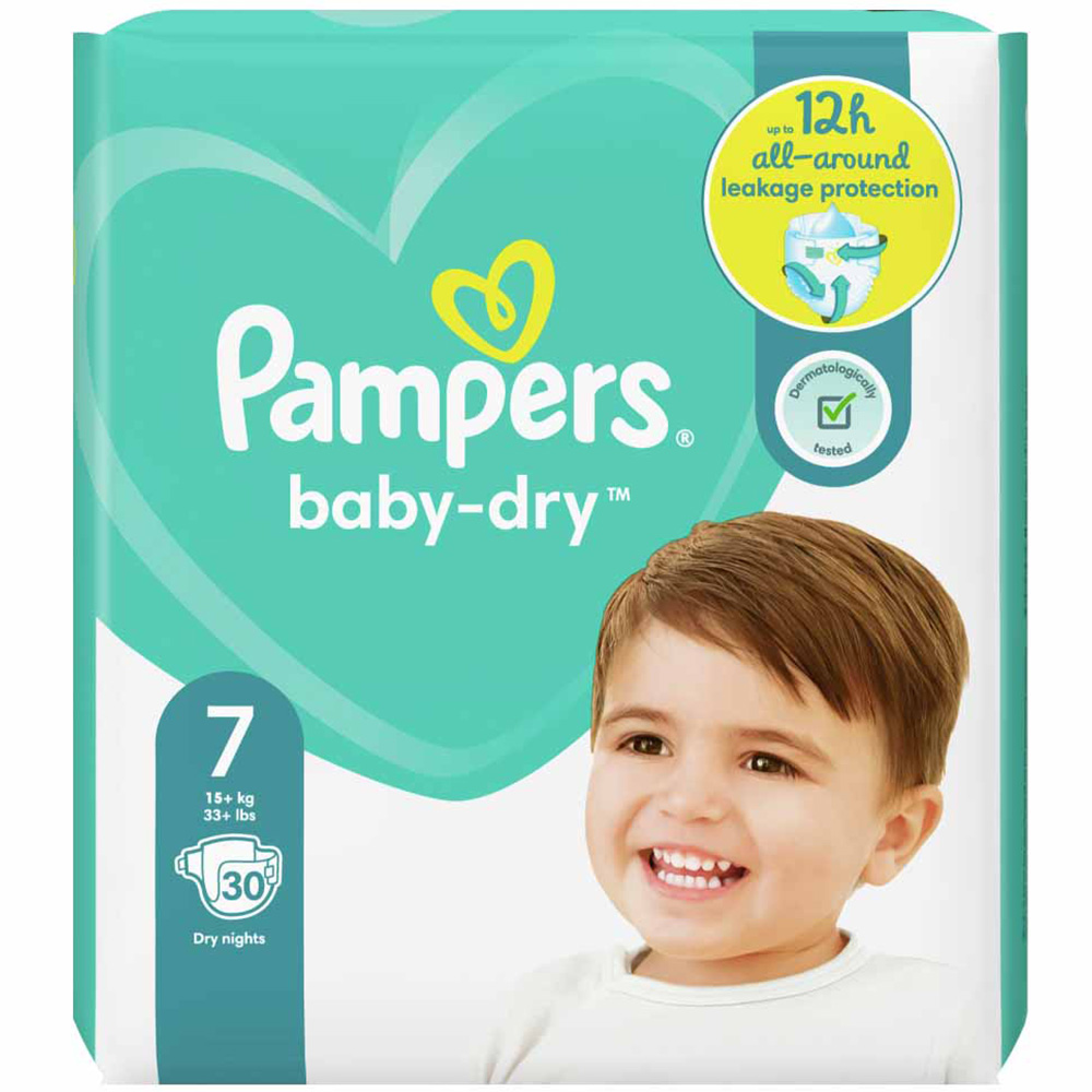Pampers Baby Dry Nappies Size 7 30 Pack Image 1
