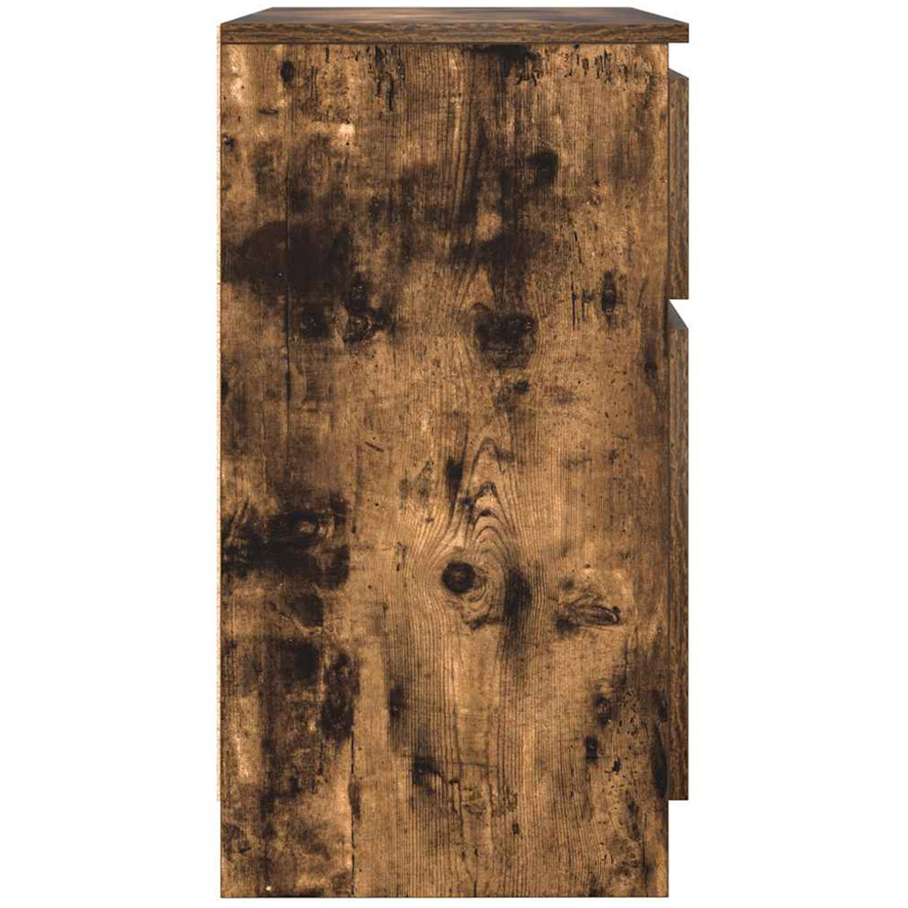 vidaXL 2 Door Single Drawer Smoked Oak Sideboard Image 6