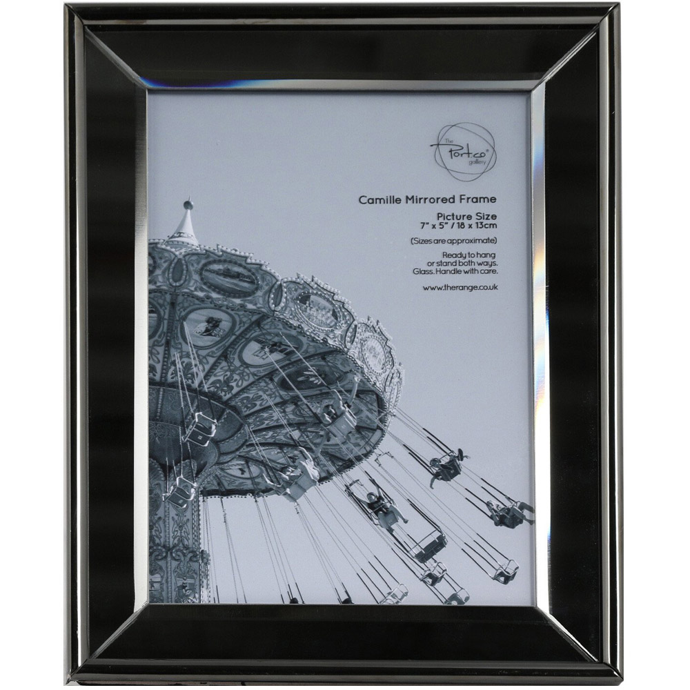 The Port. Co Gallery Camille Black Mirrored Photo Frame 7 x 5 inch Image