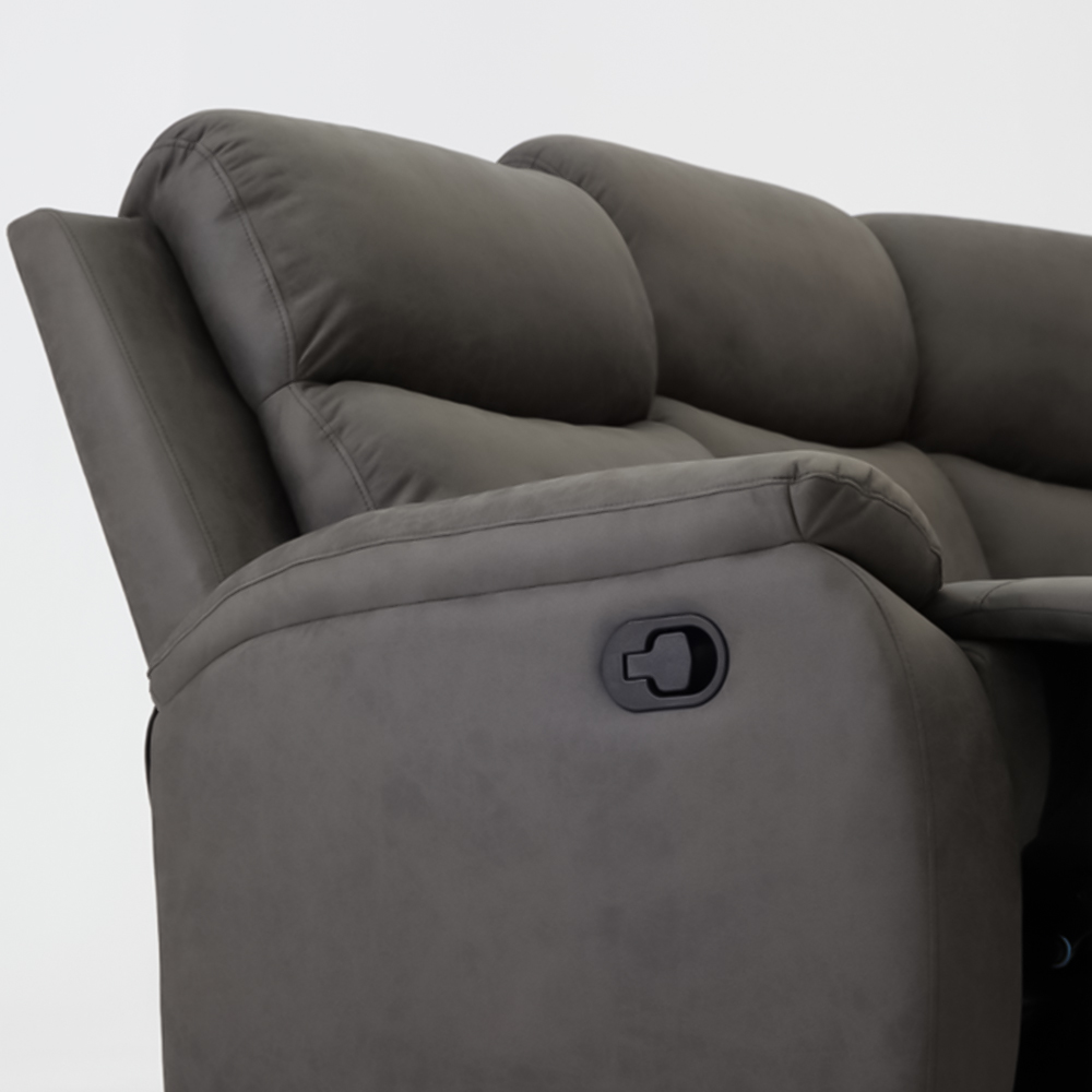 Home Detail Selby 5 Seater Grey Air Leather Manual Recliner Sofa Image 9