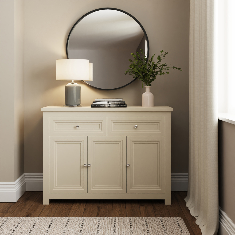 GFW Oakley 3 Door 2 Drawer Stone Sideboard Image 8