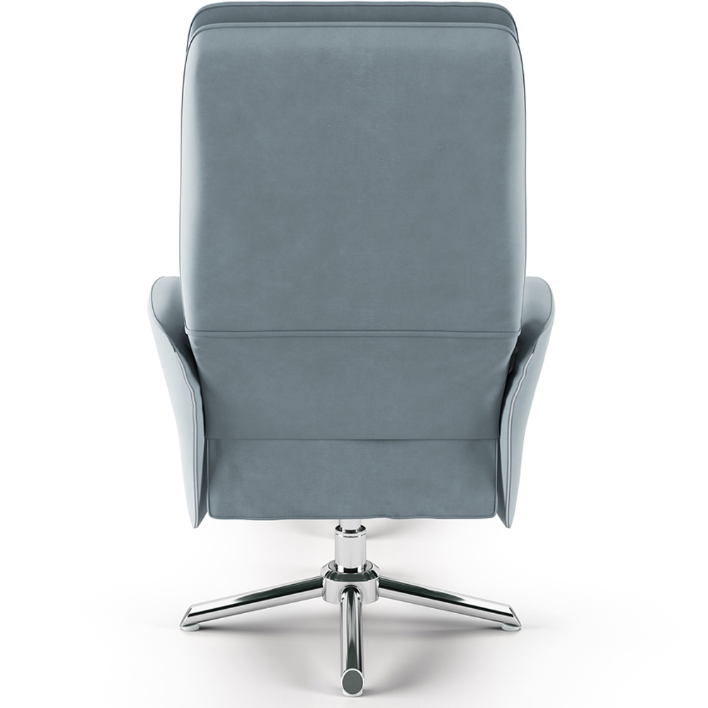 Dorel Belding Grey Faux Leather Recliner Chair with Footstool Image 5