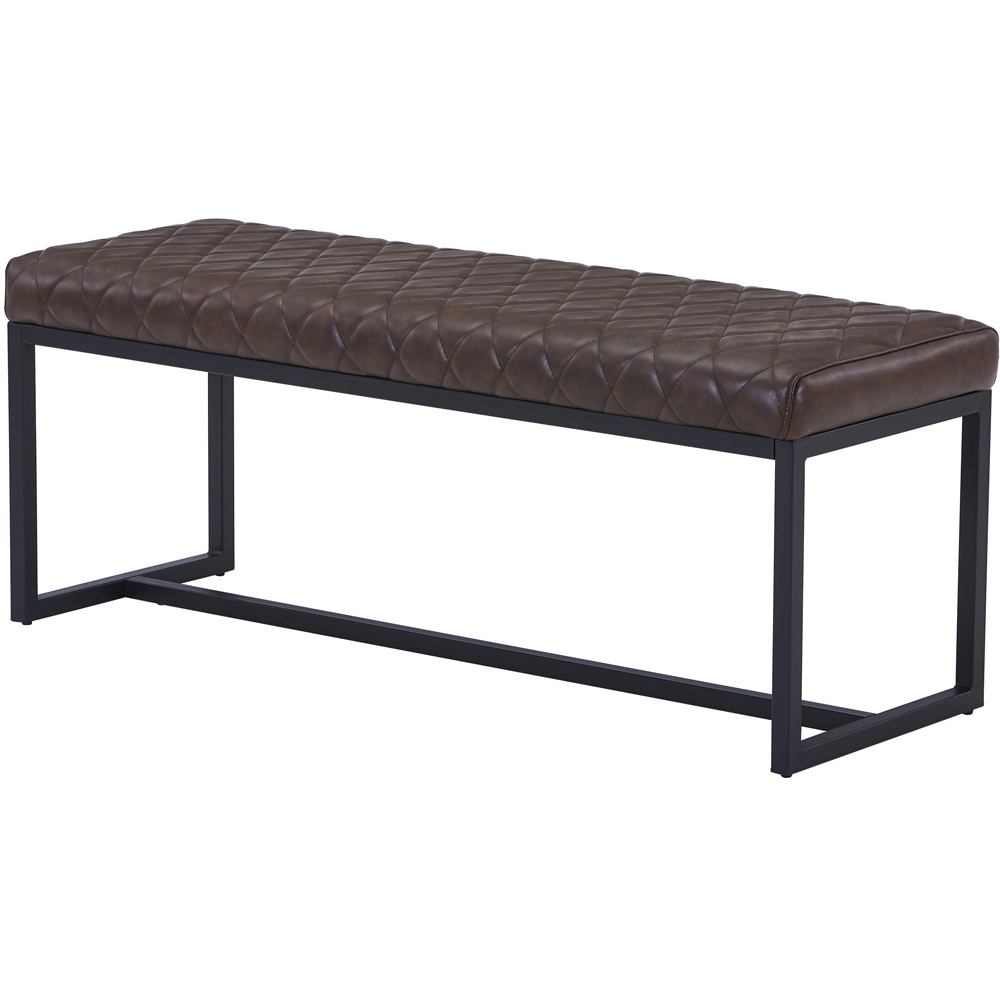 Portland Lennox Brown Cross Stitch Dining Bench Image 3