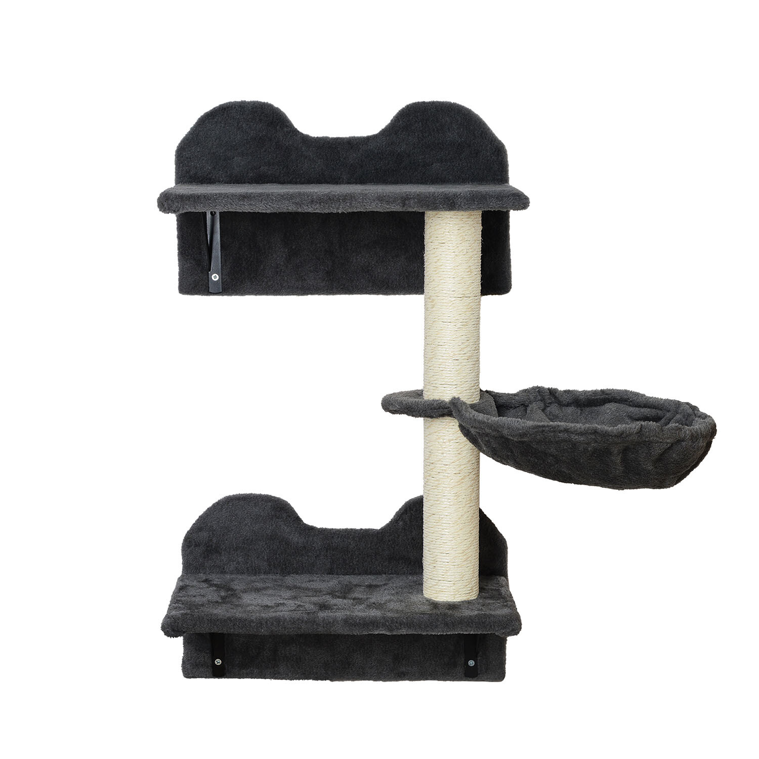 Wall Mounted Cat Tree Set Black Image 1