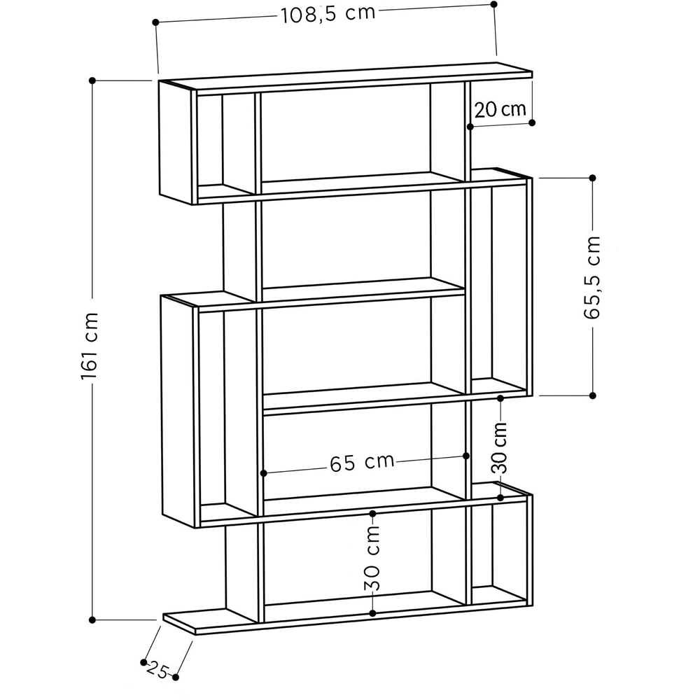 Decortie Mito Retro Grey and Ancient White Modern Tall Bookcase Image 6