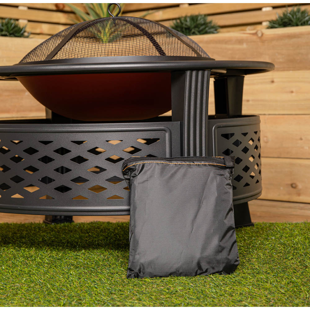 Samuel Alexander Black Waterproof Anti-UV Windproof Outdoor Protective Fire Pit Cover 60 x 82cm Image 3