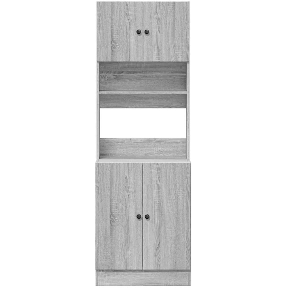 vidaXL 4 Door Single Shelf Grey Sonoma Kitchen Cabinet Image 4