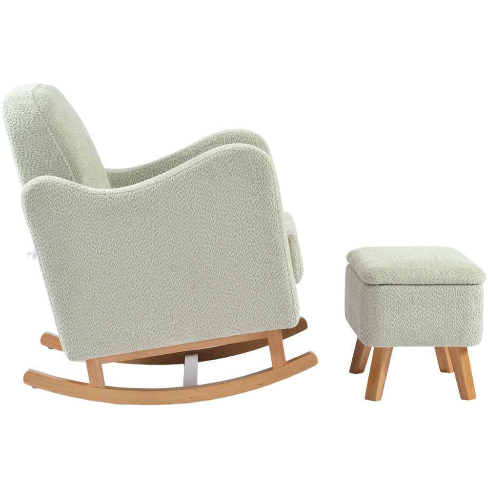 Bebe & Beyond Soother Sage Boucle Nursing Chair and Stool Image 4