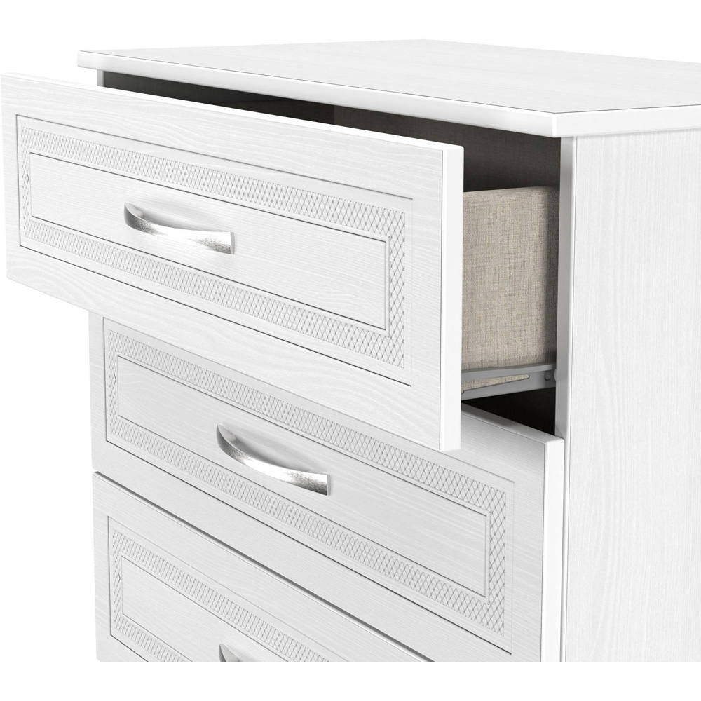 Crowndale Dorset 5 Drawer Signature White Chest of Drawers Ready Assembled Image 6