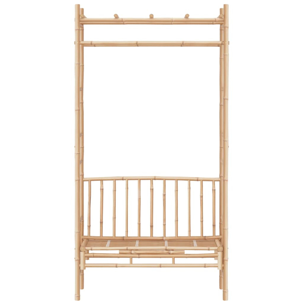vidaXL Brown Bamboo Garden Bench with Pergola Image 3