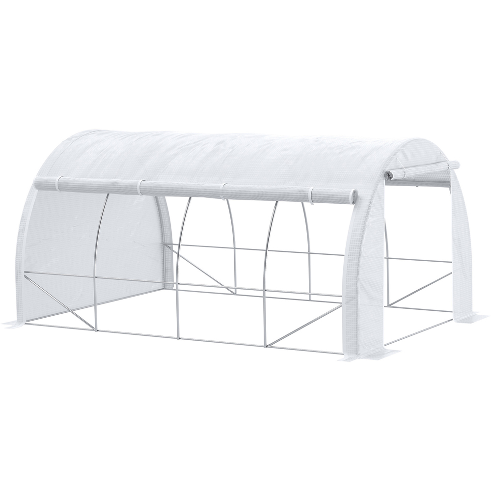 Outsunny White 10 x 13ft Polytunnel Greenhouse Image 3