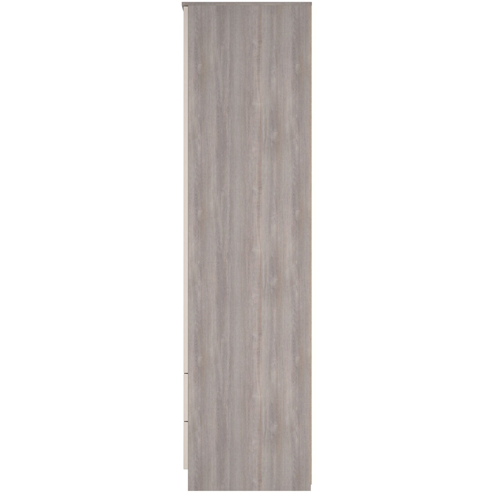 Crowndale Milan 2 Door 2 Drawer Kashmir Gloss and Grey Oak Tall Wardrobe Ready Assembled Image 8