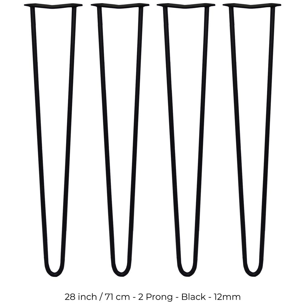 MonsterShop 2 Prong Black Hairpin Leg 711mm 4 Pack Image 5