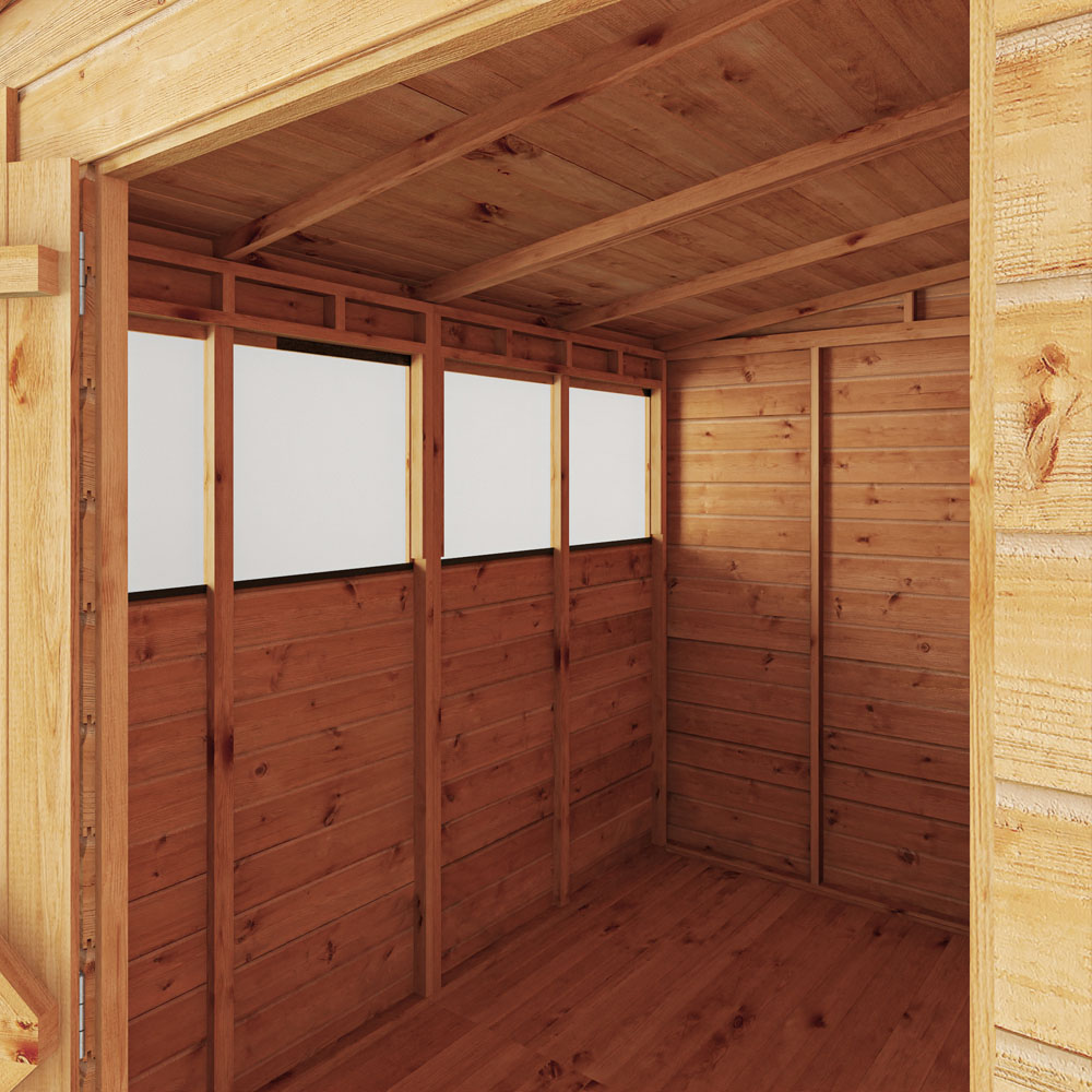 Mercia Woodsman 8 x 6ft Shiplap Glass Pent Shed Image 7