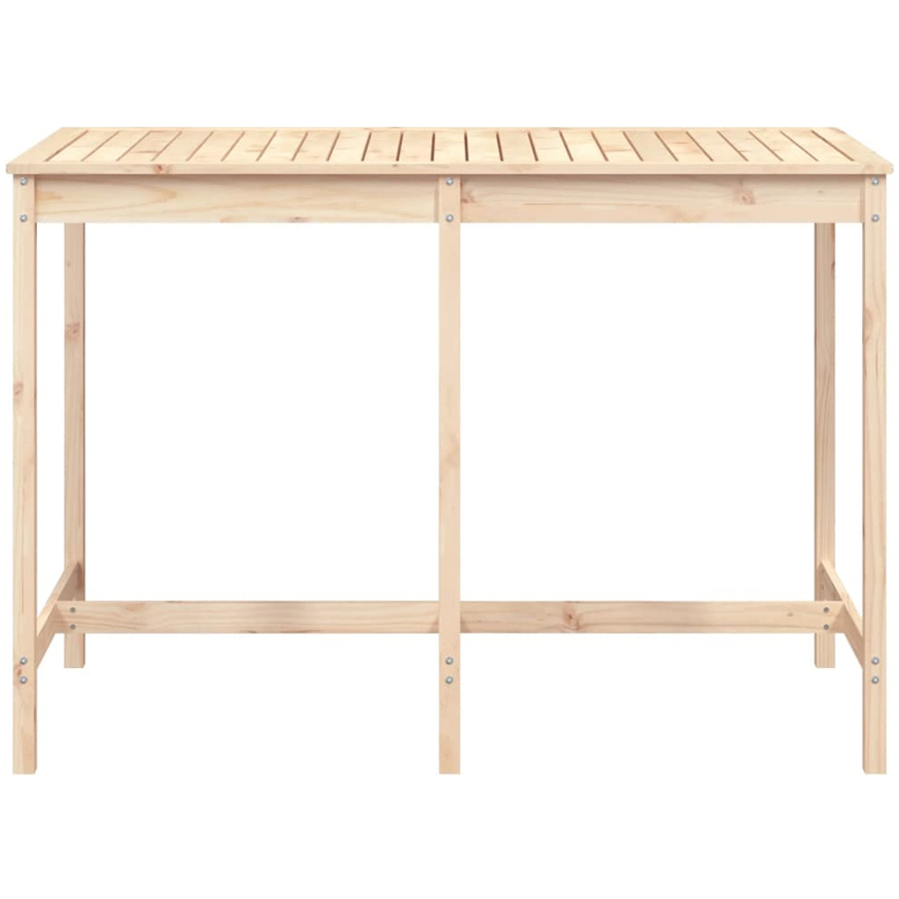 vidaXL 6 Seater Solid Pine Wood Slatted Garden Dining Table Natural Image 3