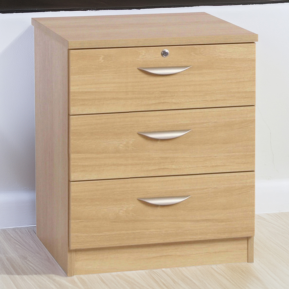 R White Cabinets 3 Drawer Brown Storage Chest Image 1